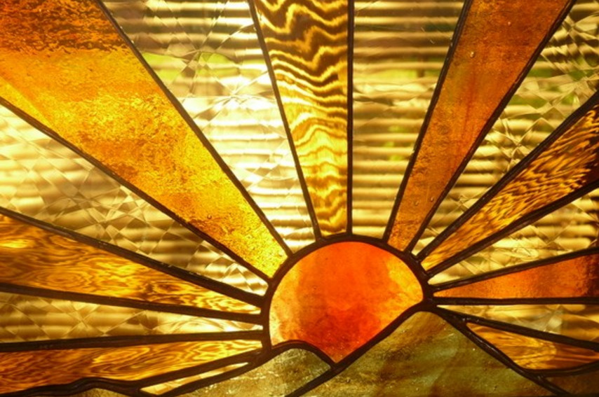 sunset stained glass.